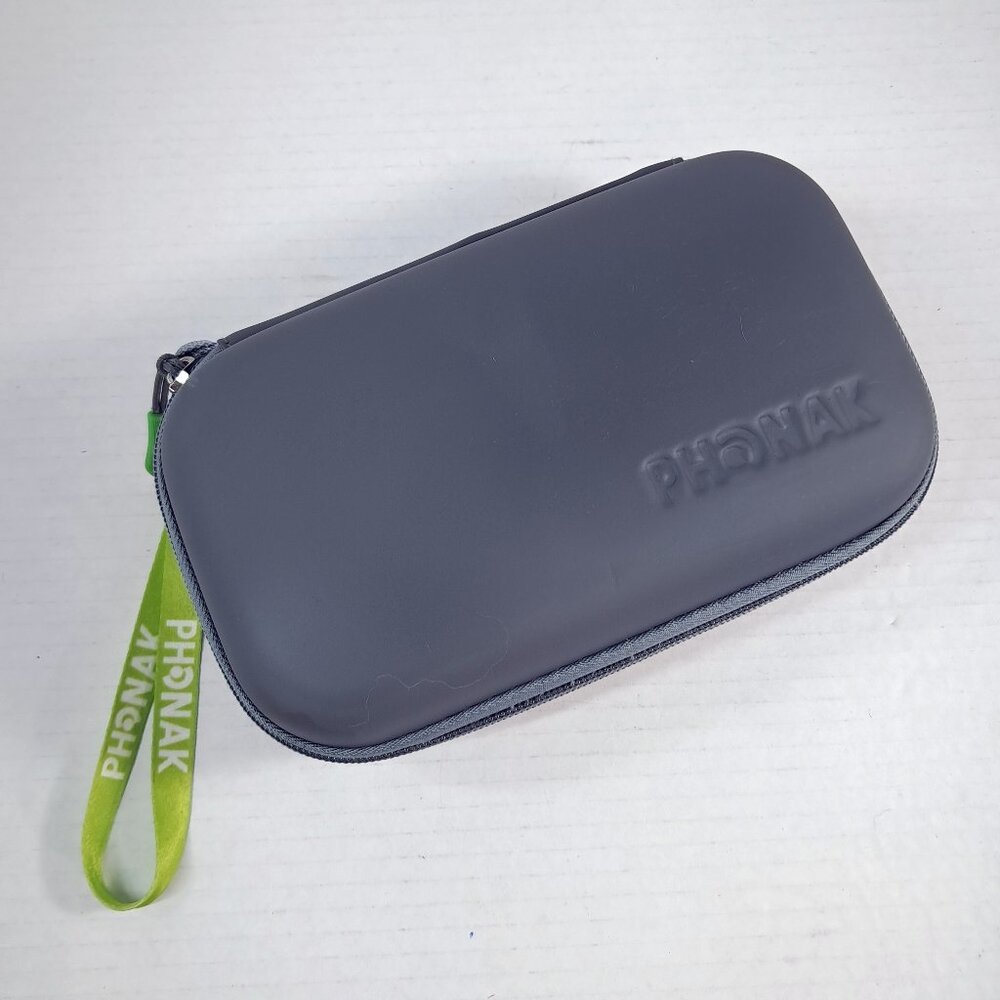PHONAK Hearing Aid Clamshell Case Storage Travel bag grey gray zipper